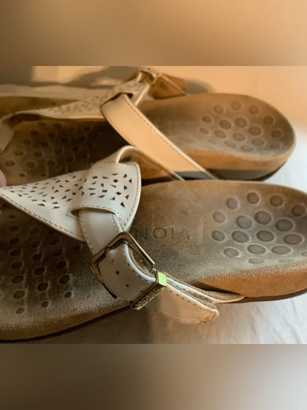 Vionic Sandals Womens Size 8 Tropez Thong Leather Slip On Strap Slide Orthopedic